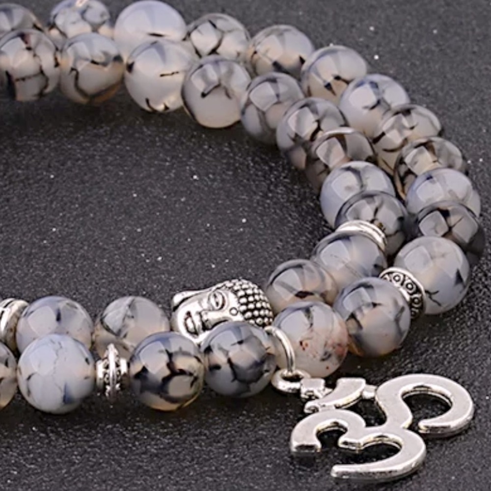 Meditation mala gemstone bracelet